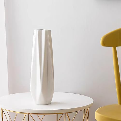 Miniatura 3 de Florero de cerámica blanca, jarrones texturizados modernos de 12 pulgadas de alto para granja, decoración del hogar, estante, centros de mesa,