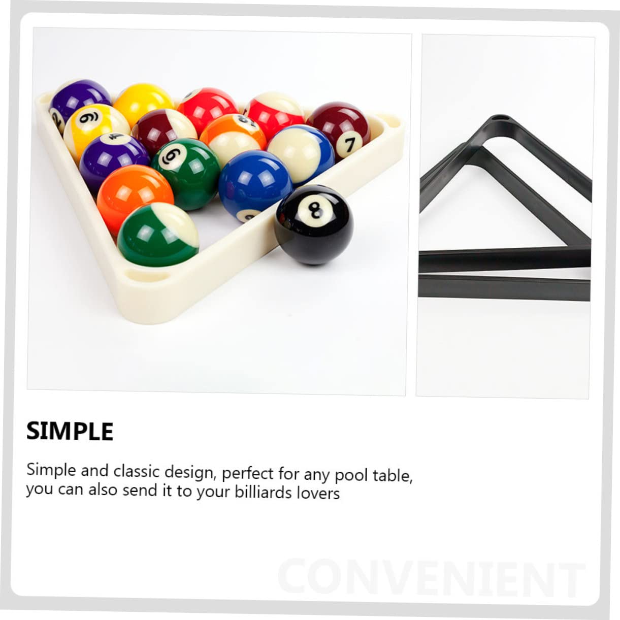 Support de Boules de Billard, Triangle de Billard, Trépied de Billard, 2 pièces, Support de Table de Billard, Piscine Triangulaire
