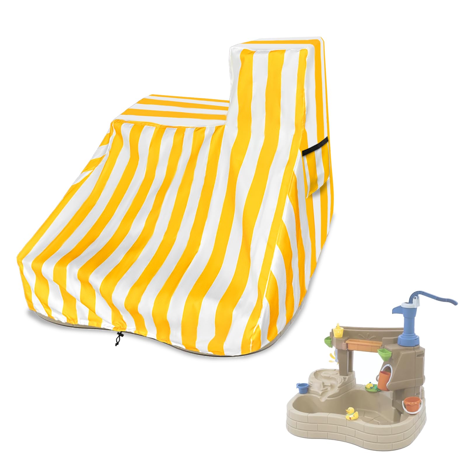 Kids Water Table Cover for Step 2 Pump & Splash Discovery Pond Water Table,Waterproof Dust Proof Anti-UV Outdoor Kids Water Sensory Table Pool Cover,Yellow(Cover only,Yellow)-picture-27