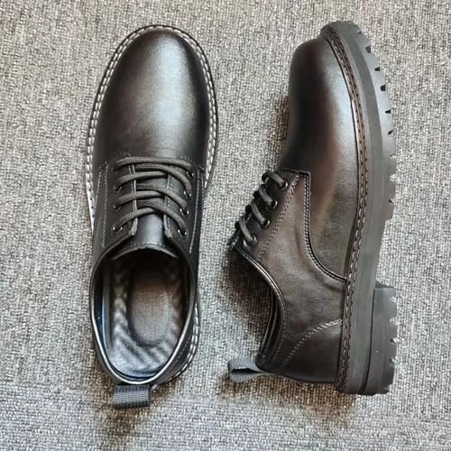Men's Genuine Leather Shoes, Anti-Slip Lightweight Rubber Sole Lace-Up Formal Shoes for Work, Dating, Outdoor2