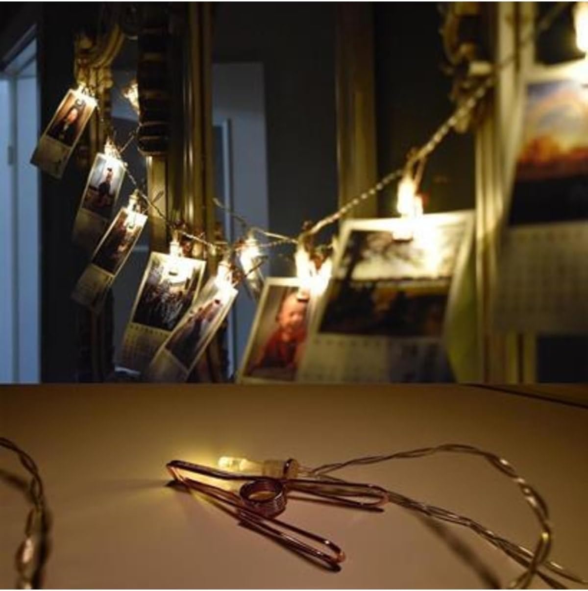 Buffer® Bakır Renkli Led Işıklı Fotoğraf Asma Işık Süsleme Mandalları