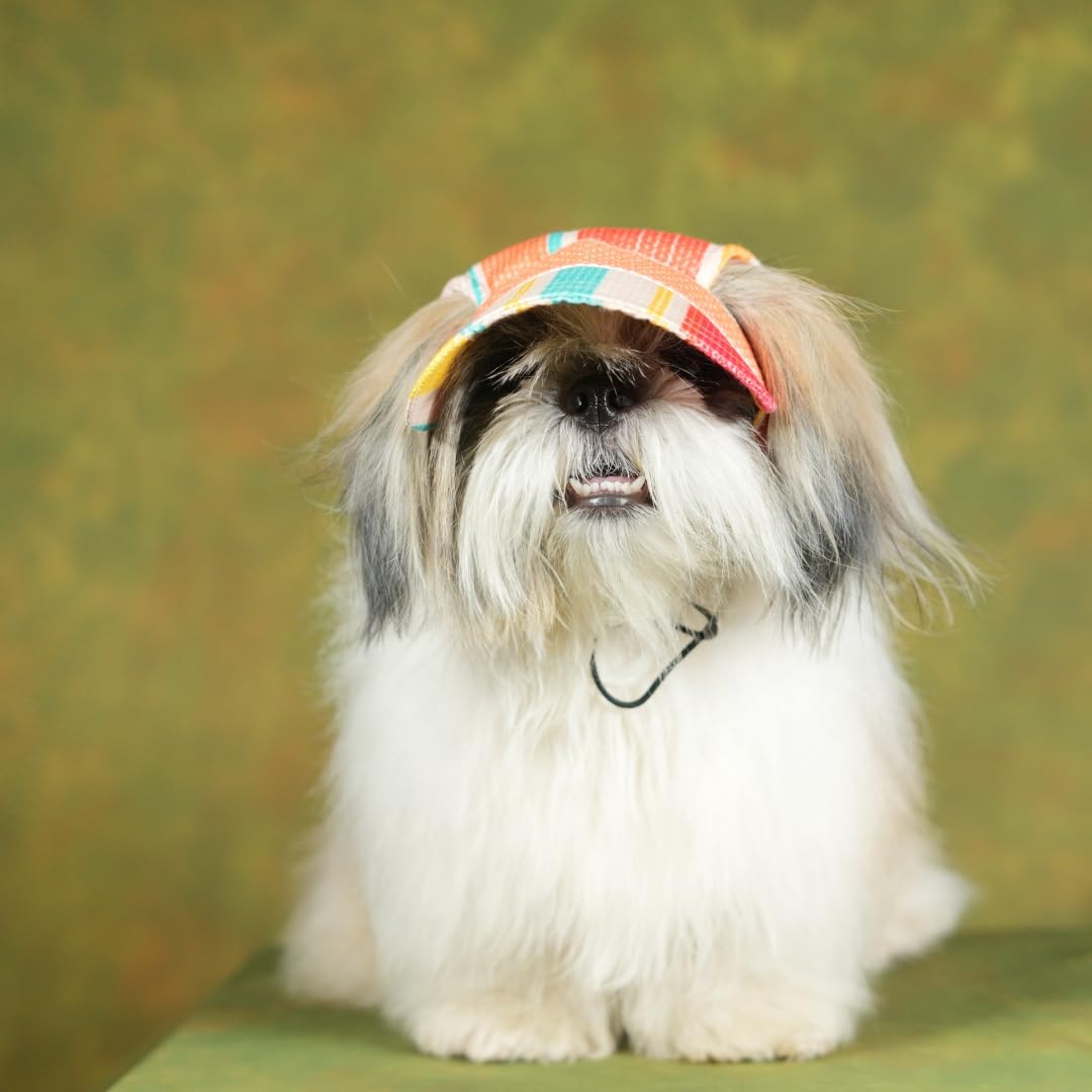 Unleash Cotton Dog Cap - Outdoor Sport Sun Protection Baseball Cap for Male & Female Dogs, Dog Dress with Ear Holes, Dog Clothes for Small Dogs, Visor Sunbonnet Outfit (Knitted, Large)-image-45