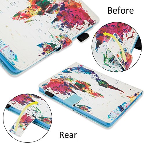 Dteck Ipad 9.7 Inch 2018 2017 / Ipad Air 2 / Ipad Air Case - Multi-Angle Folio Stand Cover With Auto Sleep/Wake Function Wallet Protective Case For Apple Ipad 9.7 Inch 2017/2018,Ipad Air 1 2,World Map #TOP5