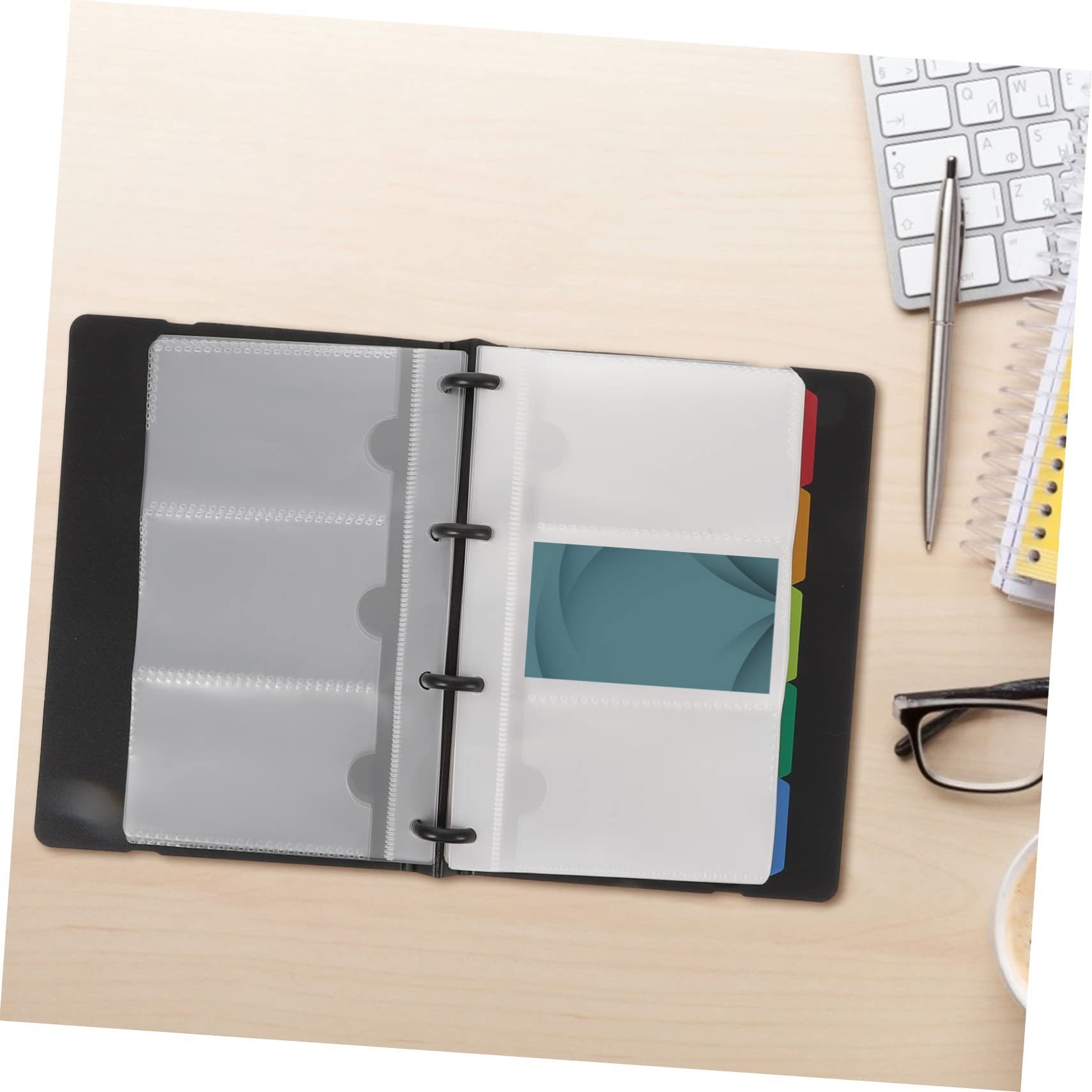 Uonlytech 180 Buste Porta Cartellini, Copertina in PP, Organizer Portatile per Nomi e Carte, Facile da Usare, Design Professionale