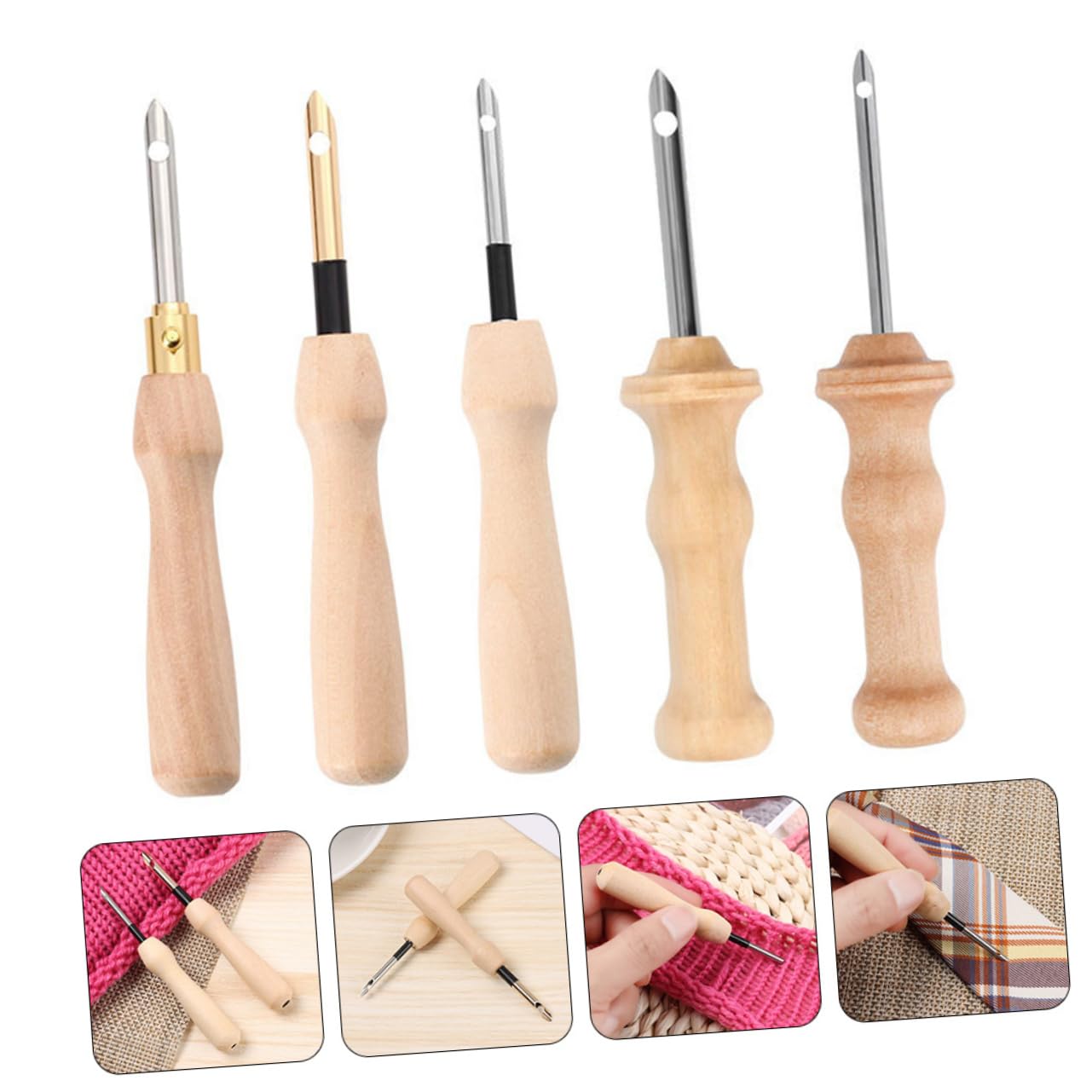 Lurrose 15pièces Aiguilles à Poinçonner Pour Broderie Outils De Couture Et Artisanat Pour Débutants Et Adultes Accessoires Aiguille Poinçon Styles Mixtes