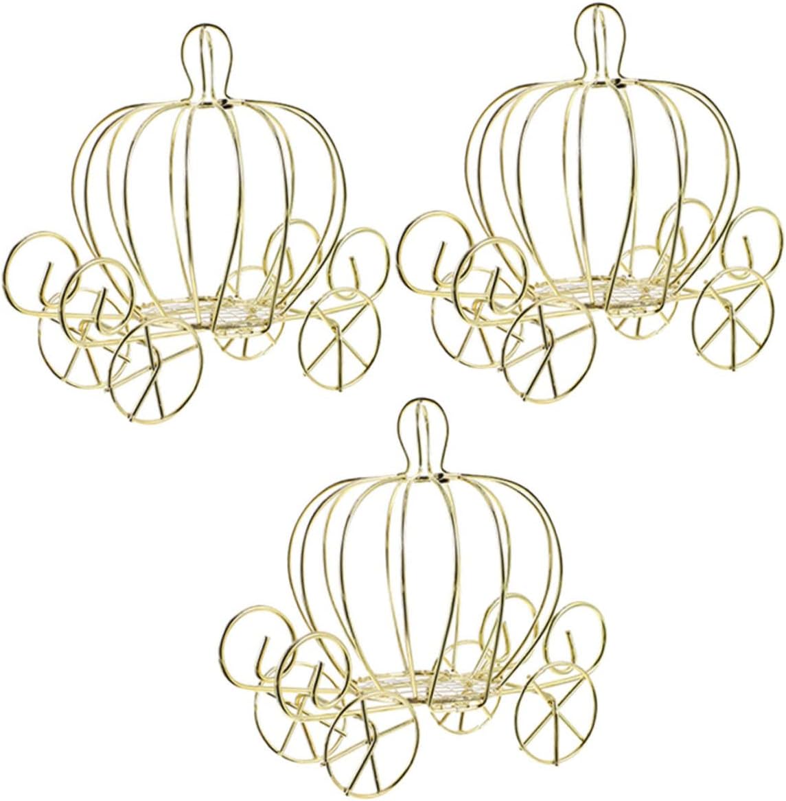 PLAFOPE Halloween Pumpkin Carriage Iron Candy Boxes Set 3pcs for Sweets