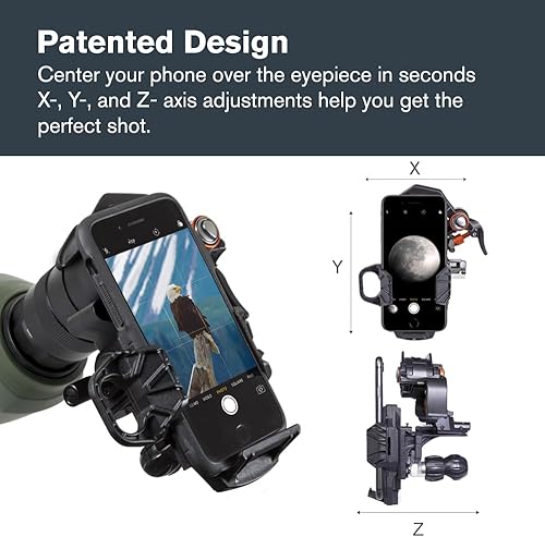 Miniatura 5 de Celestron - NexYZ DX Kit - Adaptador universal de 3 ejes para smartphone - Adaptador de Digiscoping para smartphone - Control remoto Bluetooth para