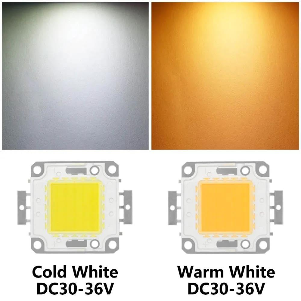 Perline Chip LED 10W 20W 30W Lampade A Diodi Retroilluminati Matrice LED Bianco Caldo Freddo Per Faretti Lampadine Di Inondazione Fai-da-te,Bianco Freddo,10 W CC 9-12 V 10 Pz