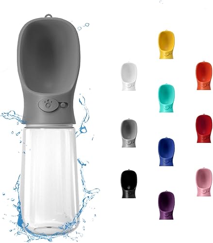 Miniatura 34 de WePet Botella de agua portátil para perros, 12 onzas, dispensador de agua para cachorros a prueba de fugas con alimentador de bebida para mascotas