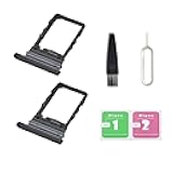 2 PCS for Galaxy Z Flip 6 Single SIM Card Tray Replacement, Single SIM Card Slot Holder Compatible with Galaxy Z Flip 6 (Black)