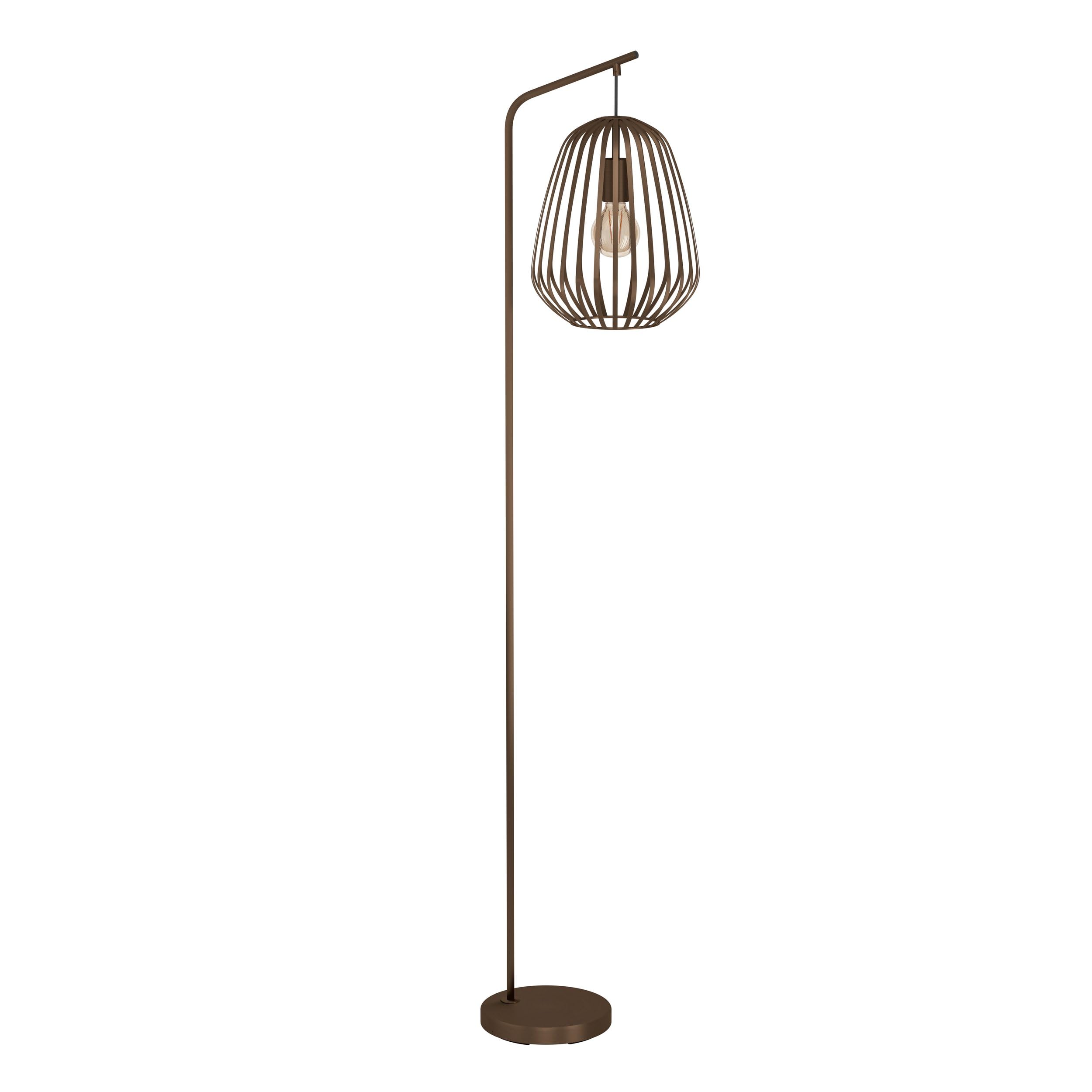 Eglo Unisex Brown Espinal Black Steel Caged Style Contemporary Floor Lamp In