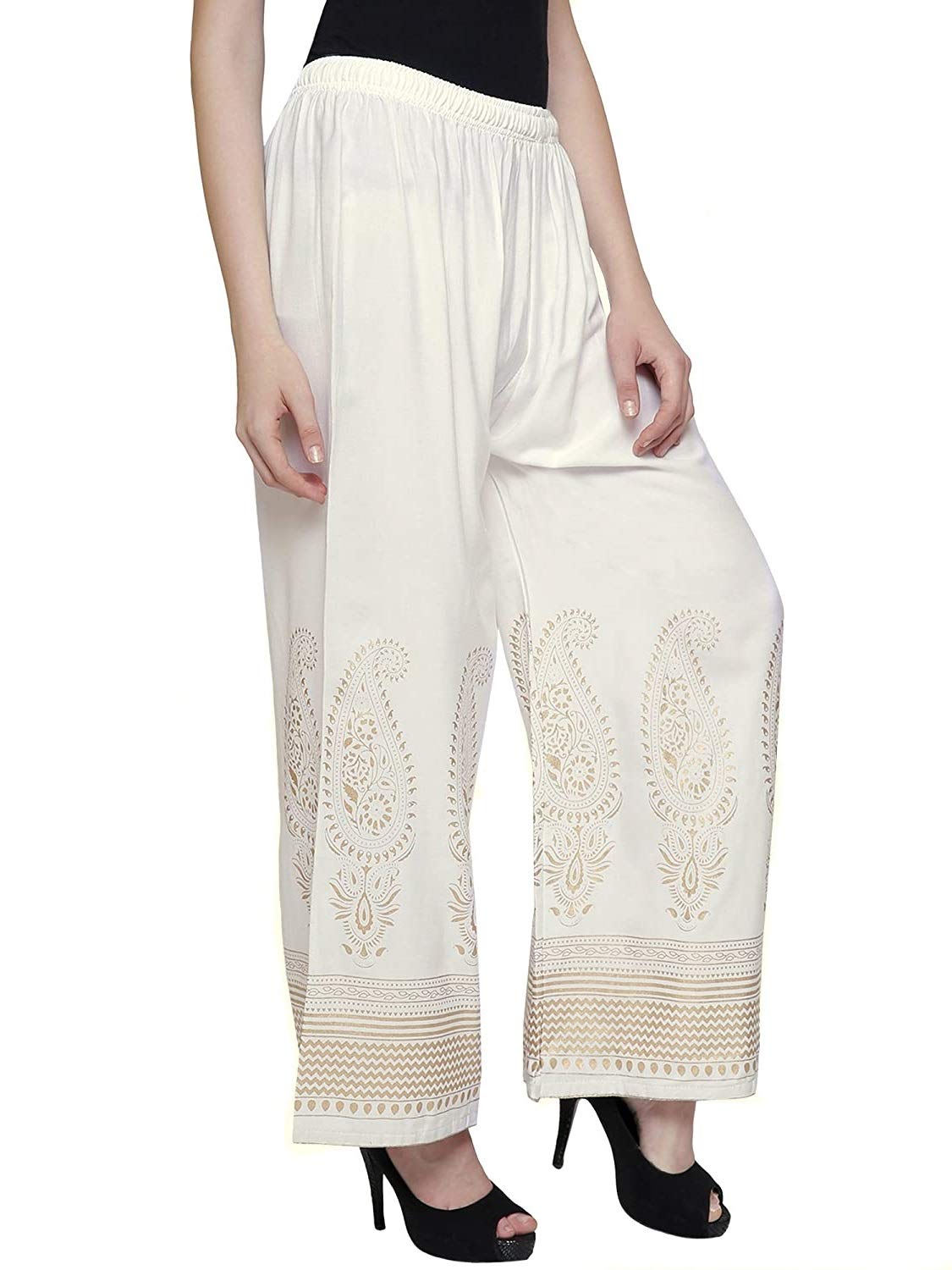 pinovo Women's Premium Rayon Leaf Print Palazzo-picture-23
