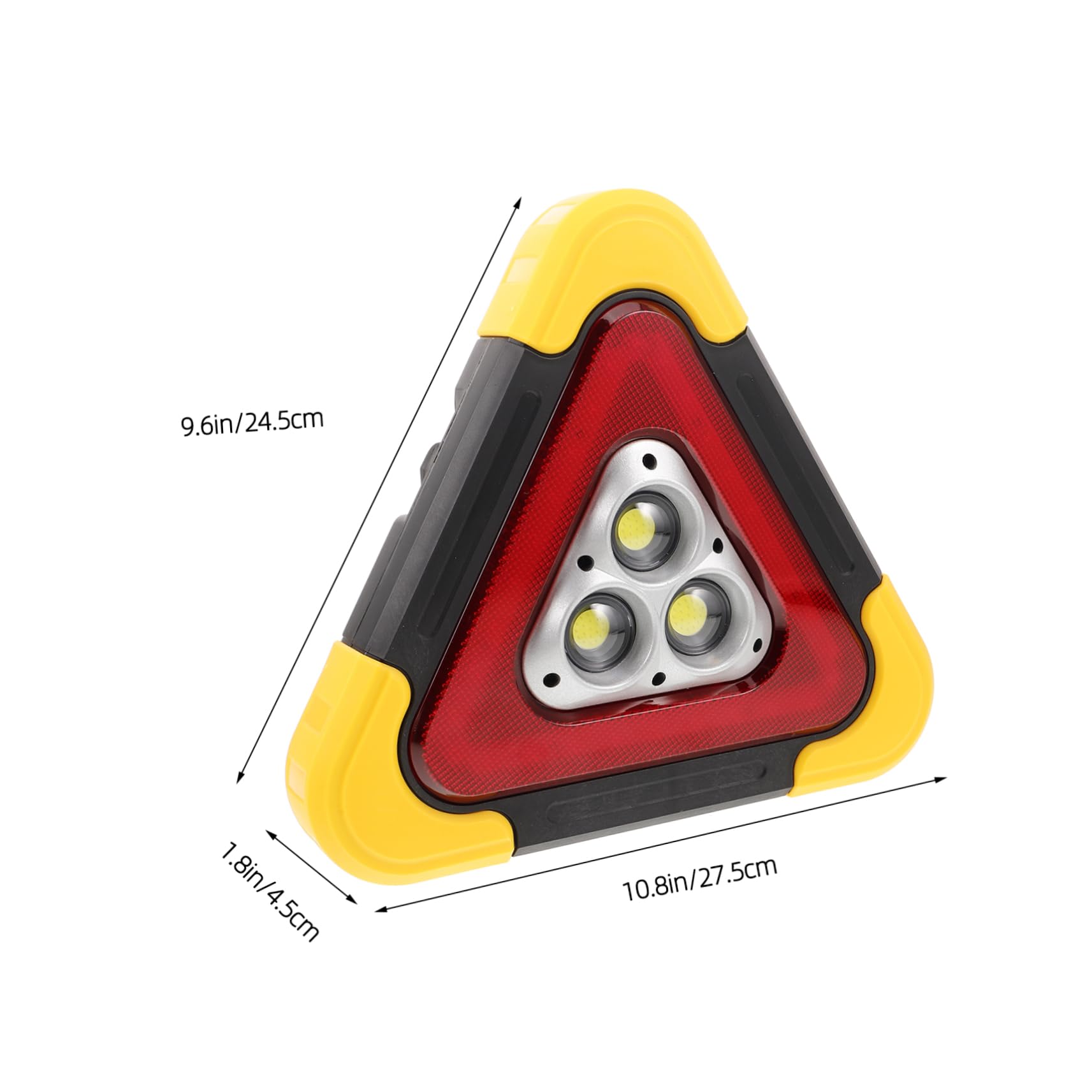 PRETYZOOM Luces De Emergencia Del Vehículo Triangular Para Condujo Brillante Auto Advertencia Lado Amarillo Portátil Triángulos Camiones Solar Material Reflectante De Pvc