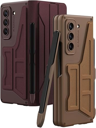 Miniatura 73 de DOOTOO - Funda para Samsung Galaxy Z Fold 6 con soporte de anillo, Z Fold6 S Pen con soporte y cubierta deslizante para cámara y protector