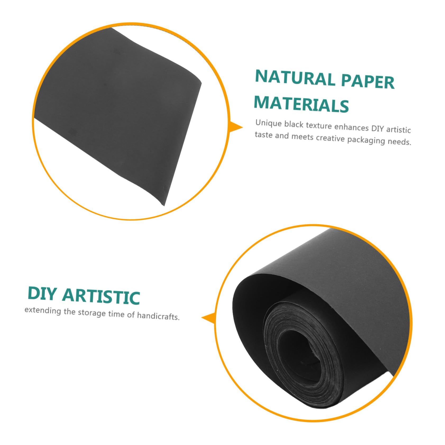 LIFKOME Carta Kraft Nera Rotolo per Bouquet Fiori Carta da Imballaggio Naturale e Resistente per Artigianato DIY per Confezioni e Composizioni Floreali