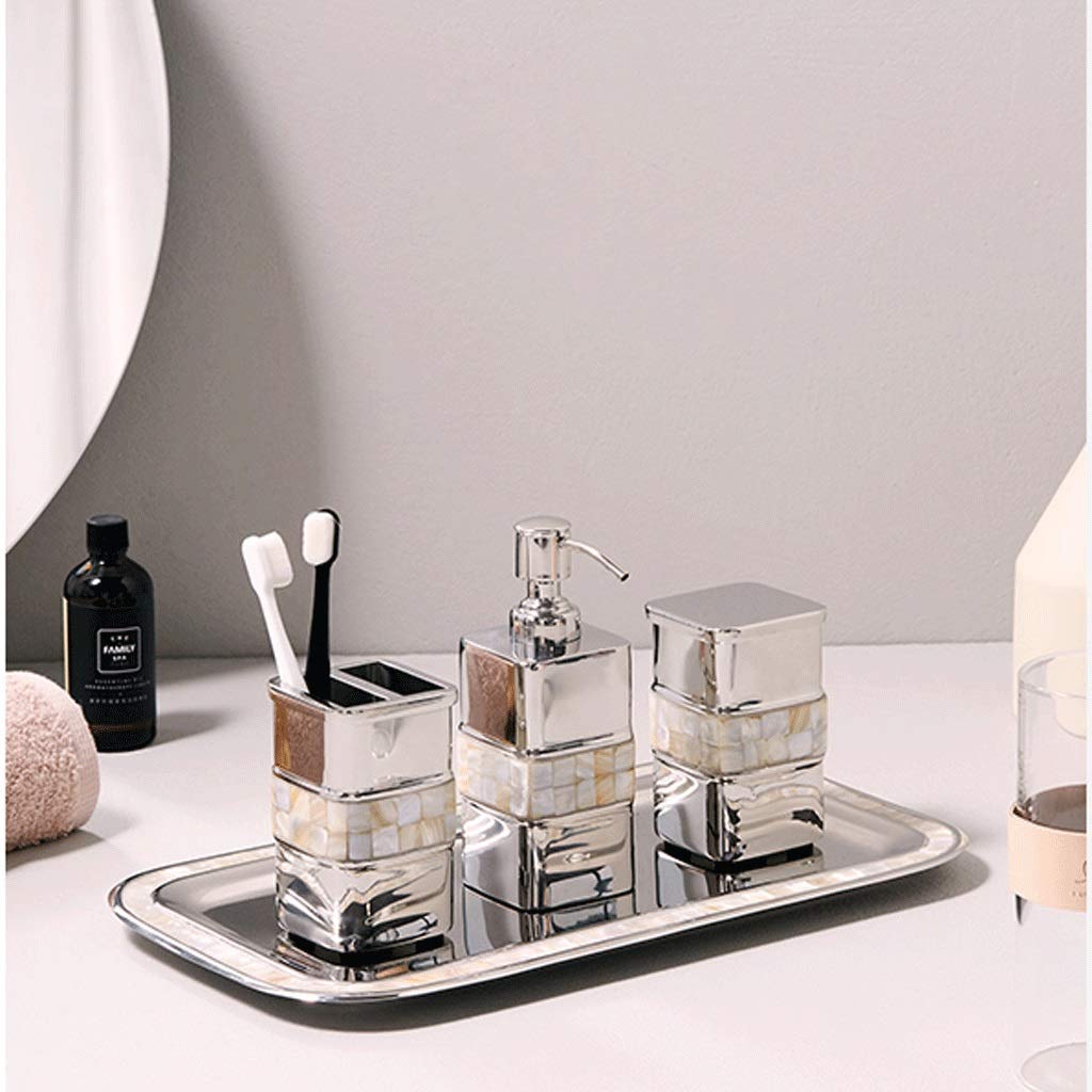 Dispenser di sapone da appoggio, contenitori per liquidi con anello decorativo per pompa doccia in acciaio inossidabile creativo 700 ml/23,7 once per dispenser di sapone da bagno