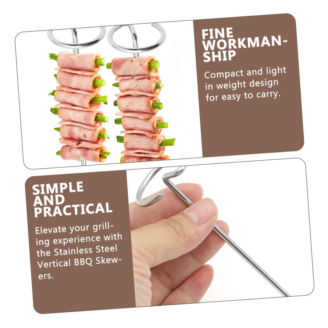 INOOMP 40pezzi Spiedini Inossidabile Per Friggitrice Ad Aria Spiedini Riutilizzabili Per Bbq e Grigliate Accessorio Verticale Per Cottura Uniforme Di Pesce e Verdure