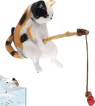 猫　置物　フィギュア　オブジェ Amazon.co.jp: 水槽 オブジェ 釣り猫 置物 子猫釣り置物 水槽造