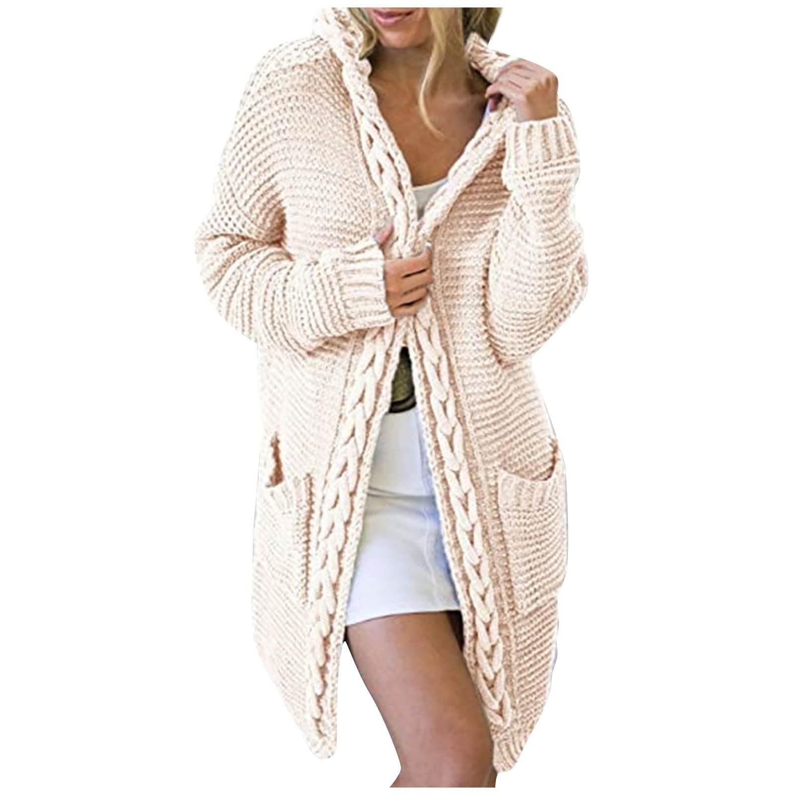 Gilet Long Femme Grande Taille - Cardigan Boutonné Torsadé, Manches Courtes, En Laine Cachemire Look | Élégant Et Ample