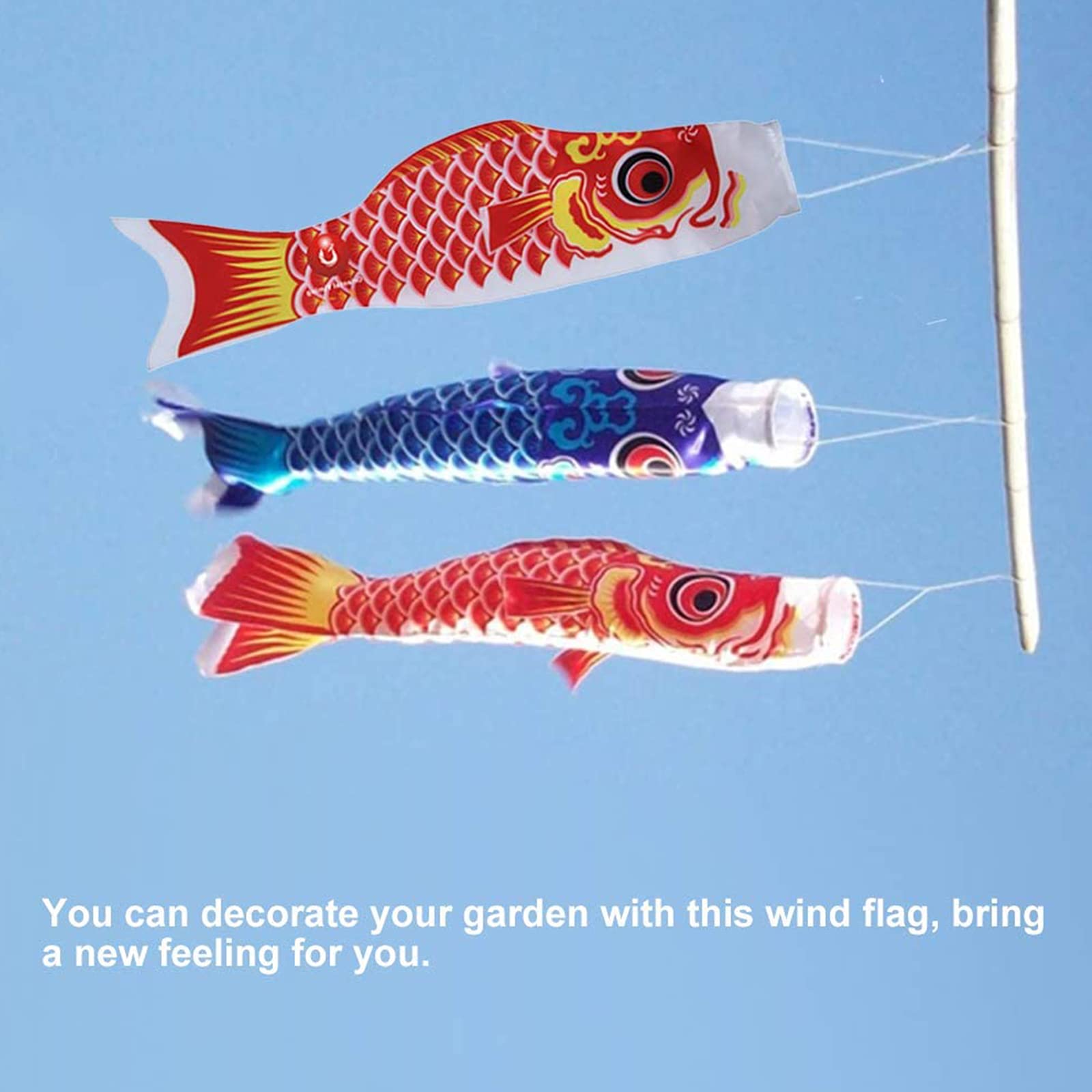 Giapponese Carpa Windsock Manica a Vento Stile Giapponese Carpa Vento Appeso Aquiloni Bandiere di Pesce Streamer Pesce Bandiera Kite Koinobori Decorazione Streamer Bandiera Appesa Fish 40cm 2 Pezzi