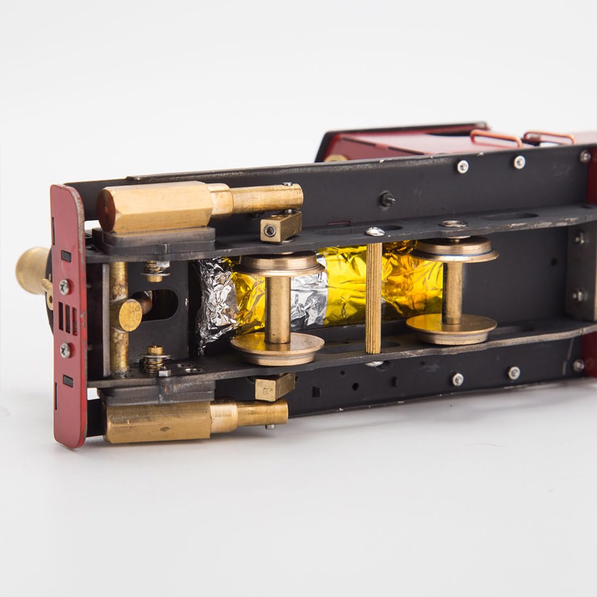 ToyGhillied Locomotive à vapeur en métal - Modèle 1/50 HO - Avec machine à vapeur oscillante - Fonctionnelle - Train ferroviaire à 2 cylindres - Modèle adulte - Boîte d'expérimentation scientifique