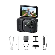 Insta360 GO Ultra Pack Creator Nero Notte- action cam mini 4K a mani libere, indossabile, superba in bassa luce, montala ovunque, stabilizzazione FlowState, 200 min di carica,bici e corsa
