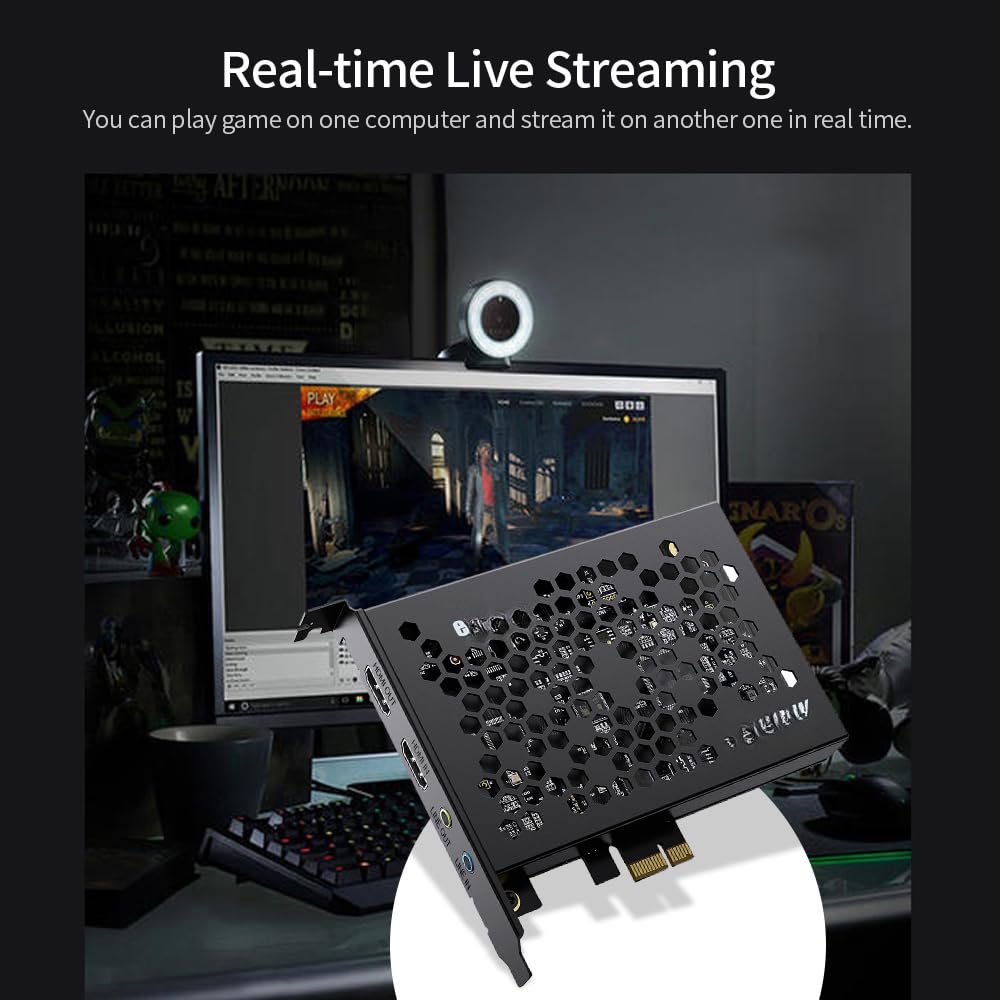 PCIe 4K-Videoaufnahmekarte, 4K30Hz, Eingang, Loop-Out-Synchronisation in Gen2 X1 für High-Transmission Real-Live-Streaming