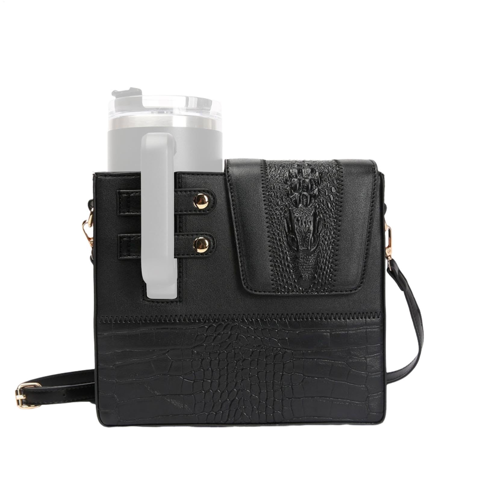 Wasserflaschen-Tasche mit Gurt, Tragetasche, Wasserflaschen-Tasche, Flaschenhalter, Verstellbarer Flaschenriemen für Wandern, Wandern, Reisen, Radfahren, Schwarz, Refer to Description, Unisex