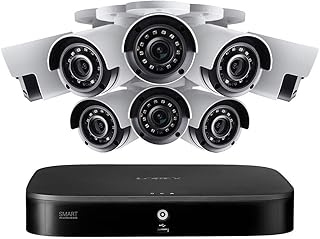 Lorex 4K Security Camera System, Ultra HD Indoor/Outdoor Analog Wired Bullet Cameras with Motion Detection Surveillance, Color Night Vision & Smart Home Compatibility, 1TB 8 -Channel DVR, 8 Cameras
