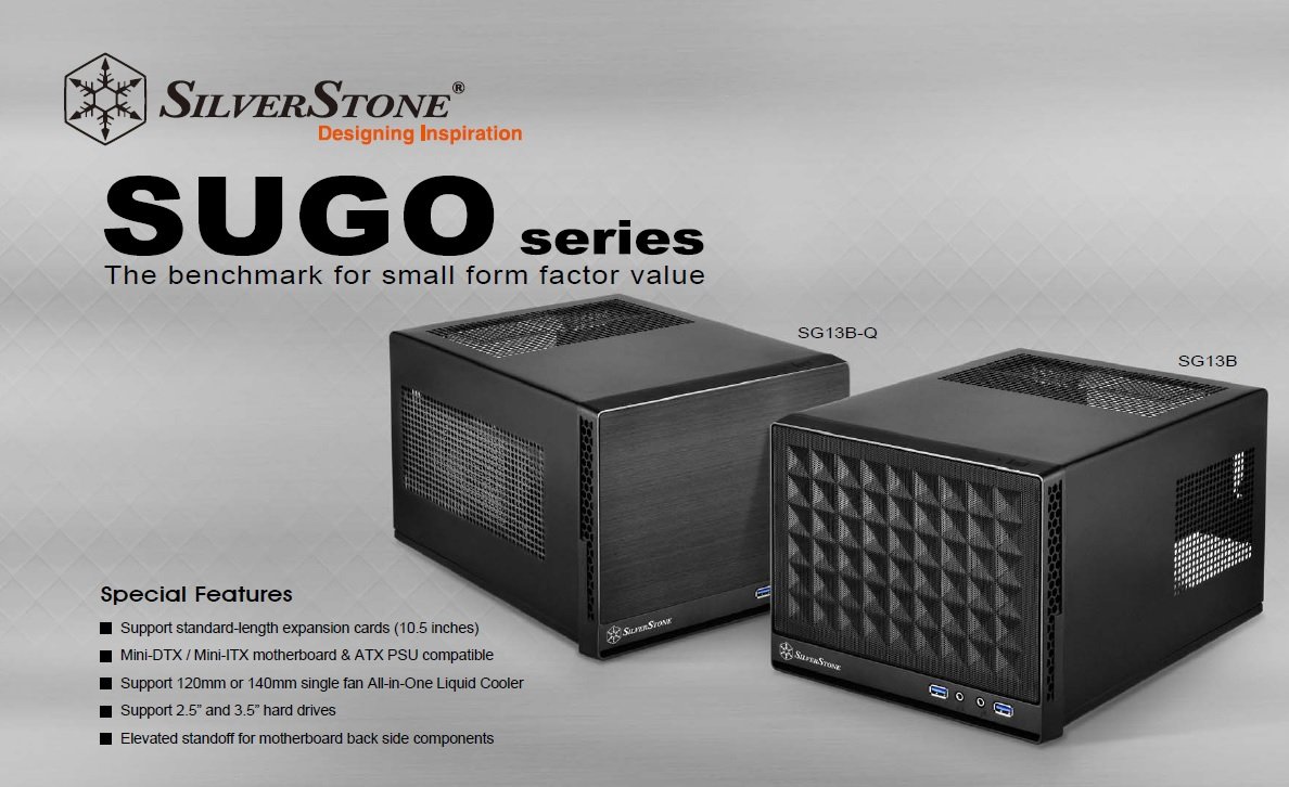 SilverStone SST-SG13WB - Sugo Mini-ITX kompaktes Cube Gehäuse, Mesh-Frontblende, schwarz-weiss