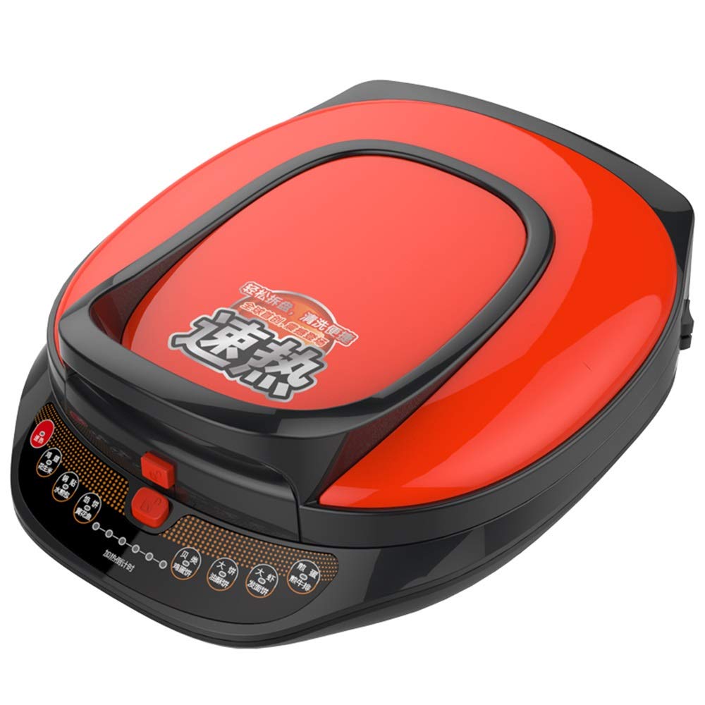 Red Eléctrica for Hornear Pan, 1200w Plegable Inteligente Pancake sartén, Hogar de Doble Cara de Calentar cafetera eléctrica Crepe, Desmontable y fácil de Limpiar