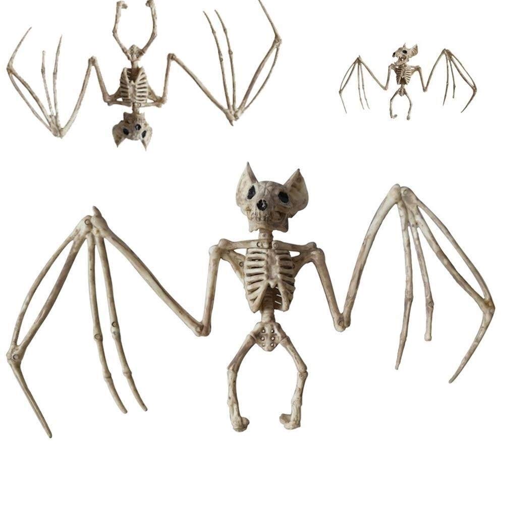 Chauve-souris Squelette Halloween - Décor Réaliste En ABS - Pour Porte Ou Mur - Ambiance Horrible Fête