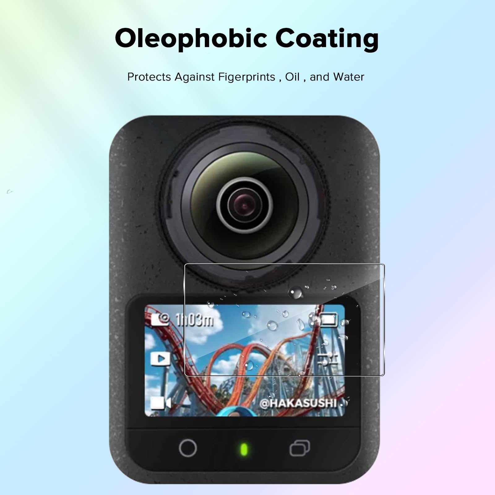 Folia ochronna do DJI Osmo 360 do szkła pancernego, 3 sztuki folii ze szkła o twardości 9H, szkło ochronne odporne na zarysowania, ochrona wyświetlacza bez pęcherzyków powietrza