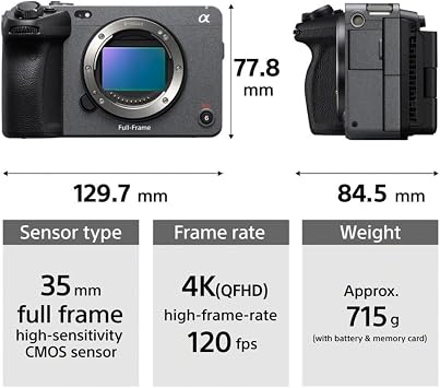 Sony FX3A Cinema Line Full Frame Camera Body Only, Ilme FX3A (2 Items) | Full-Frame Exmor R, 4K Up to 120fps, S-Cinetone, Dual Cfexpress a and SD, E-Mount