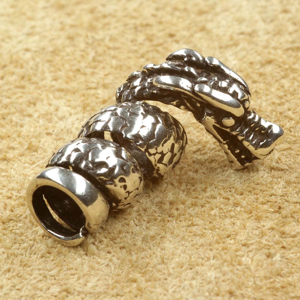 Drachen Bartperle 925 Sterling Silber Wikinger Bartschmuck Haarperle Damen Herren Silberperle Drache Motiv Haarschmuck Dreadlocks