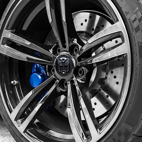 Miniatura 4 de 4 calcomanías para tapas centrales de rueda para transformadores, de aluminio negro, 2.56 pulgadas, color negro