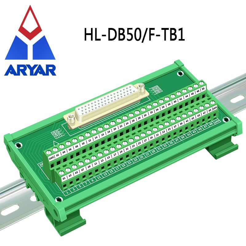 Wiring Connecting Terminals - D-SUB DB50 Female DIN Rail Mount Interface Module, Breakout Board.