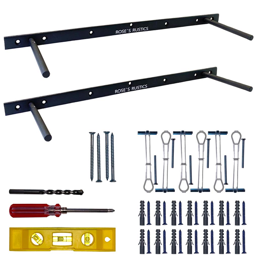 Heavy Duty Floating Shelf Brackets Set of 2 Black Hidden Shelf