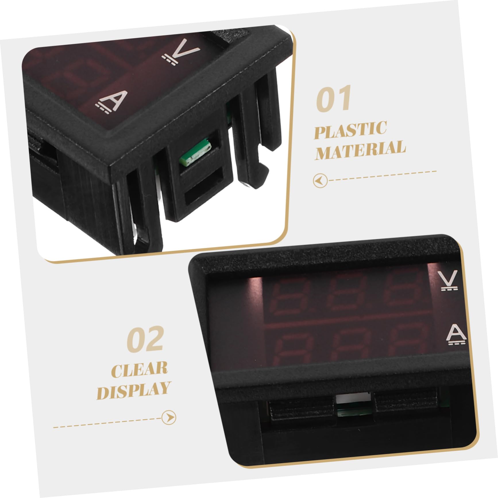 OUNONA 1 PC Voltage and Current 10a Voltmeter Ammeter Current Tester 10a Digital Ammeter 10a Voltage Tester Car Digital Voltmeter Car Voltmeter Ammeter 10a Digital Voltmeter