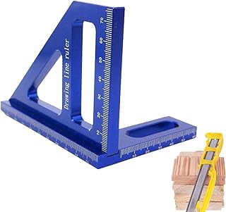 Hoghaki Aluminum Alloy Saddle Layout Square Gauge, 45/90 Degree Angle T Ruler Angle Woodworking Measuring Tools, Woodworking Ruler, Aluminum Alloy Square Ruler for Carpenter