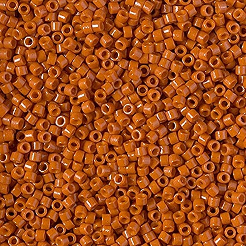Miyuki Delica Seed Beads Size 11/0 7.2 Gram Tube Duracoat Opaque Orange Rust