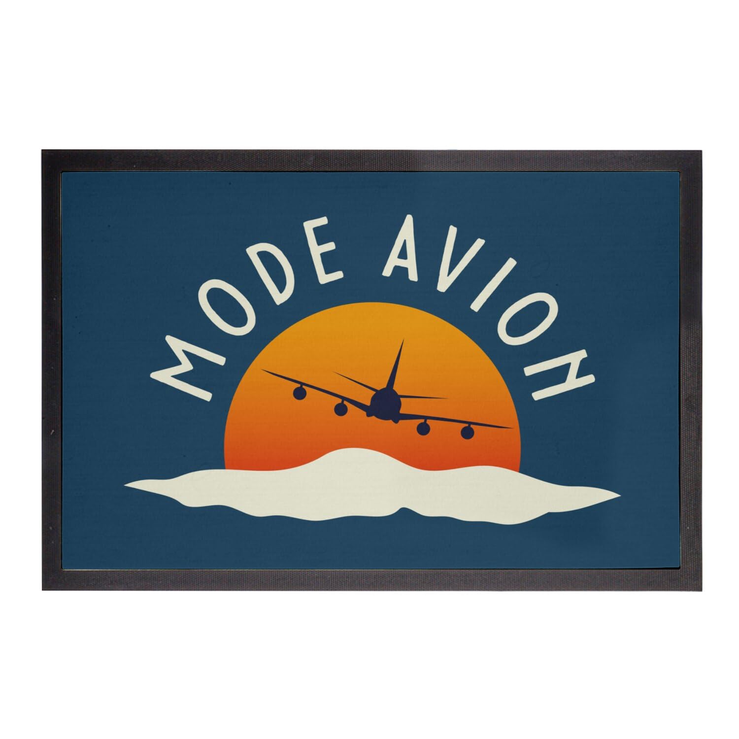 Paillasson bleu mode avion 60x40 cm idéal pour une entrée de voyageur passionné