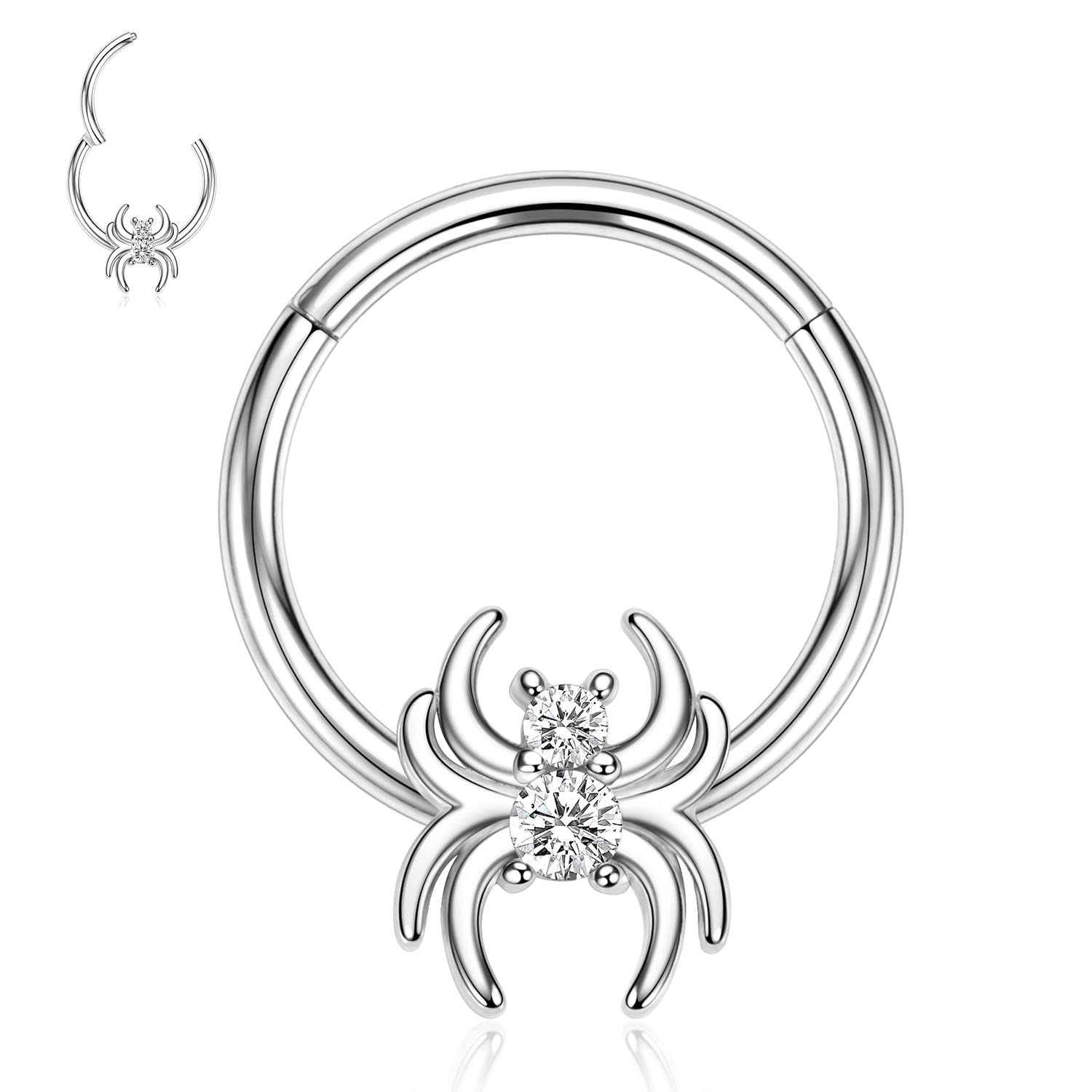 hengkaixuan Unique Animal Shape Septum Nose Ring Septum Jewellery 16G Daith Earrings Surgical Steel Nose Hoop Septum Clicker Conch Piercing Jewellery Rook Helix Tragus Cartilage Lobe Hoop Earring — view 25
