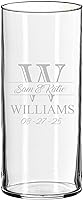 MyPersonalMemories Personalized Engraved Glass Flower Vase - Custom Wedding Centerpiece, Anniversary & Couples Gift