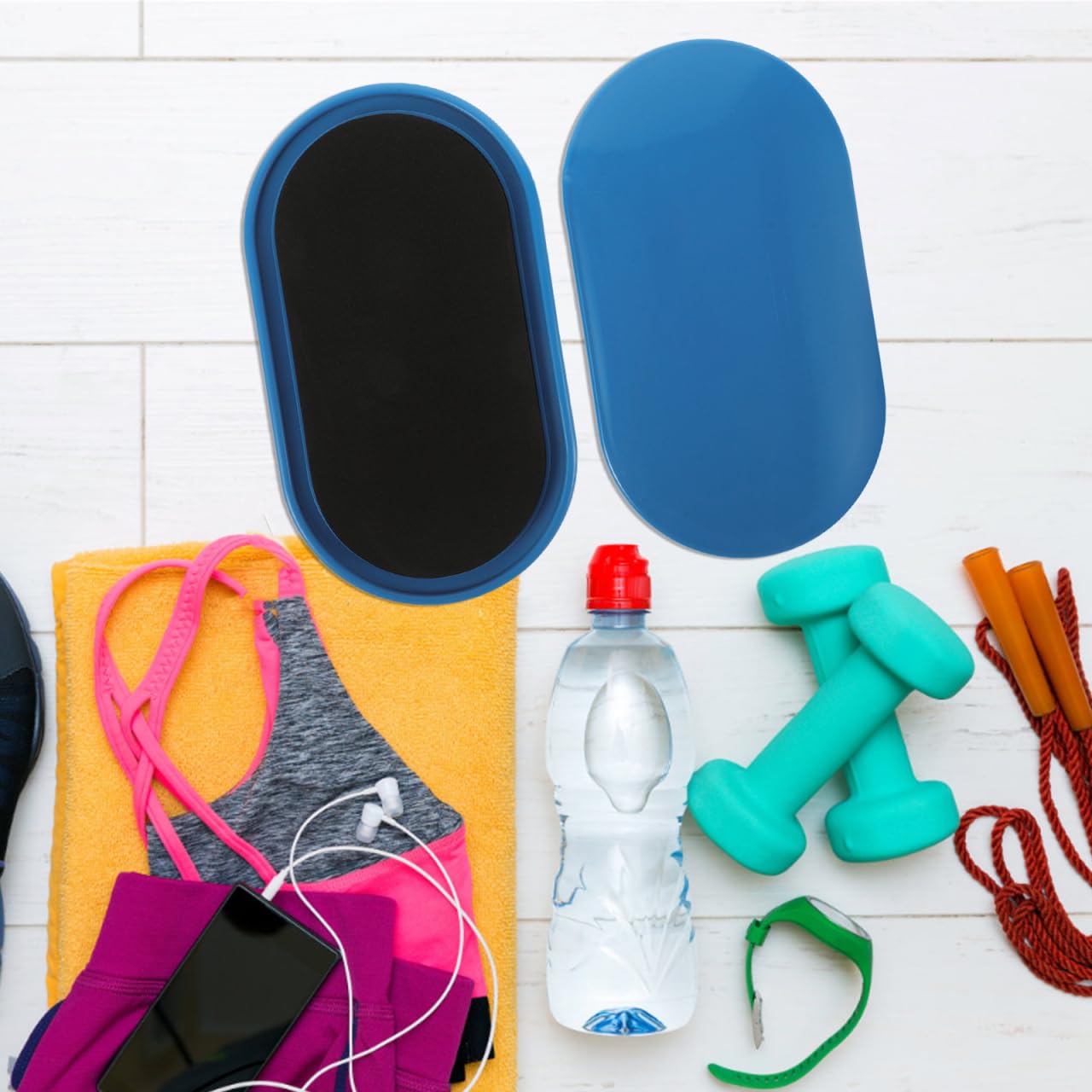 TOYANDONA 2 Stück Fitness Sliders Oval rutschfest Trainingsscheiben für Effektives Ganzkörpertraining Pilates Workout Fitnessgeräte Zuhause Blaue Gleitscheiben zur Verbesserung der