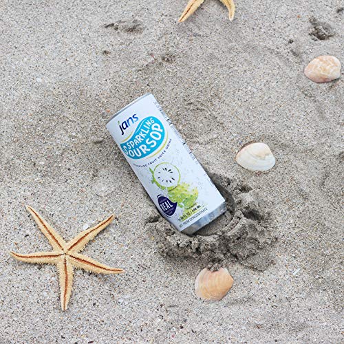 Image of JANS Sparkling Soursop Soda Drink 16.9 oz (Pack of 12) Guanabana Soda Drink |100% Pure Soursop Graviola | NOT From Concentrate, Refreshing Taste of the Tropics
