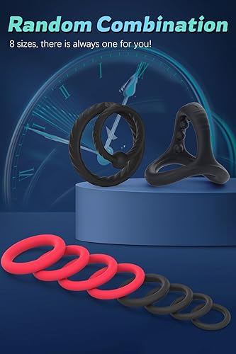 Miniatura 12 de Juego de anillos de silicona para el pene con 7 tamaños diferentes para mejorar la erección, juguete sexual para hombres más fuertes de larga