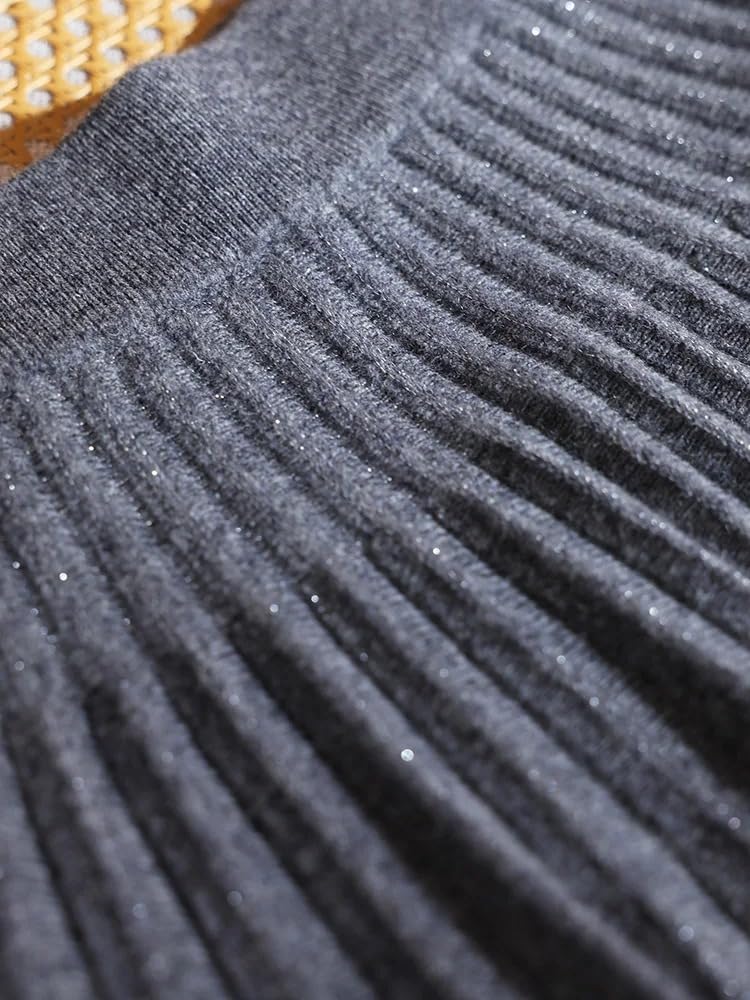 Gonna a pieghe in lana da donna, con elastico in vita, mini gonne a trapezio per autunno inverno