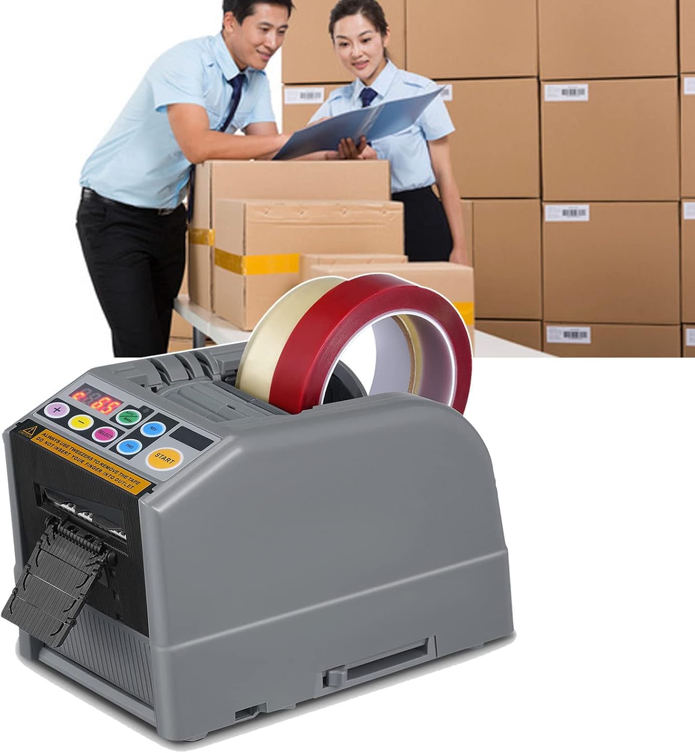 Macchina Automatica Per Il Taglio Del Nastro Adesivo, Dispenser Automatico Con Modalità Automatica E Manuale, Fino A 6 Diverse Lunghezze Di Taglio, Per Ufficio.