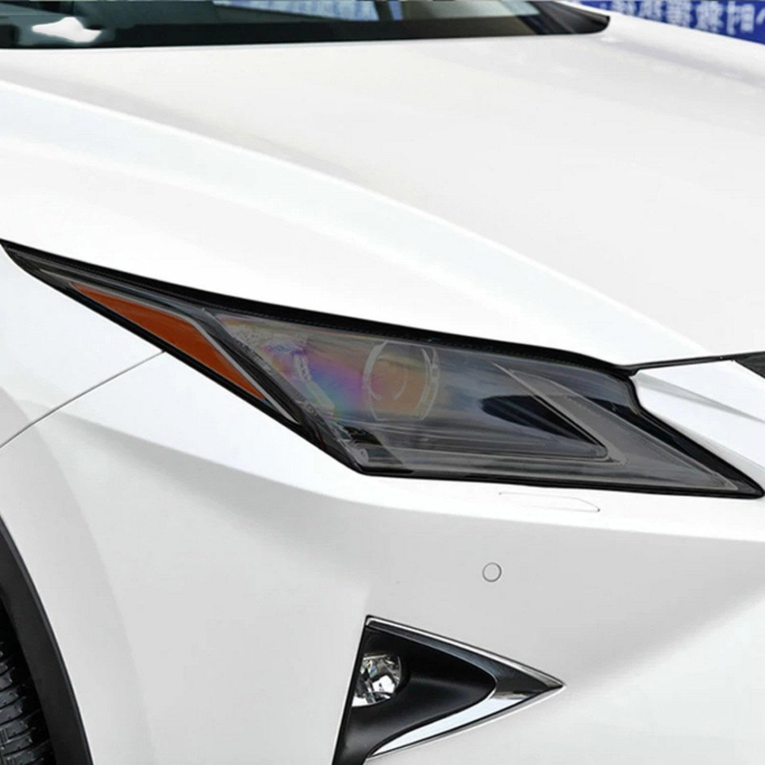 Samlng For 2020-2024 Blackened Car Front Light Film For Lexus Rx 350 300 450H Accessories 2016-2024 2 Pcs Car Headlight Anti Scratch Protection Film Transparent Tpu Sticker